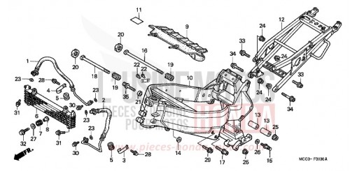 FRAME BODY/OIL COOLER CB1100SF1 de 2001